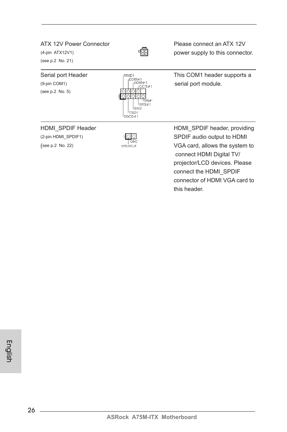 English | ASRock A75M-ITX User Manual | Page 26 / 157