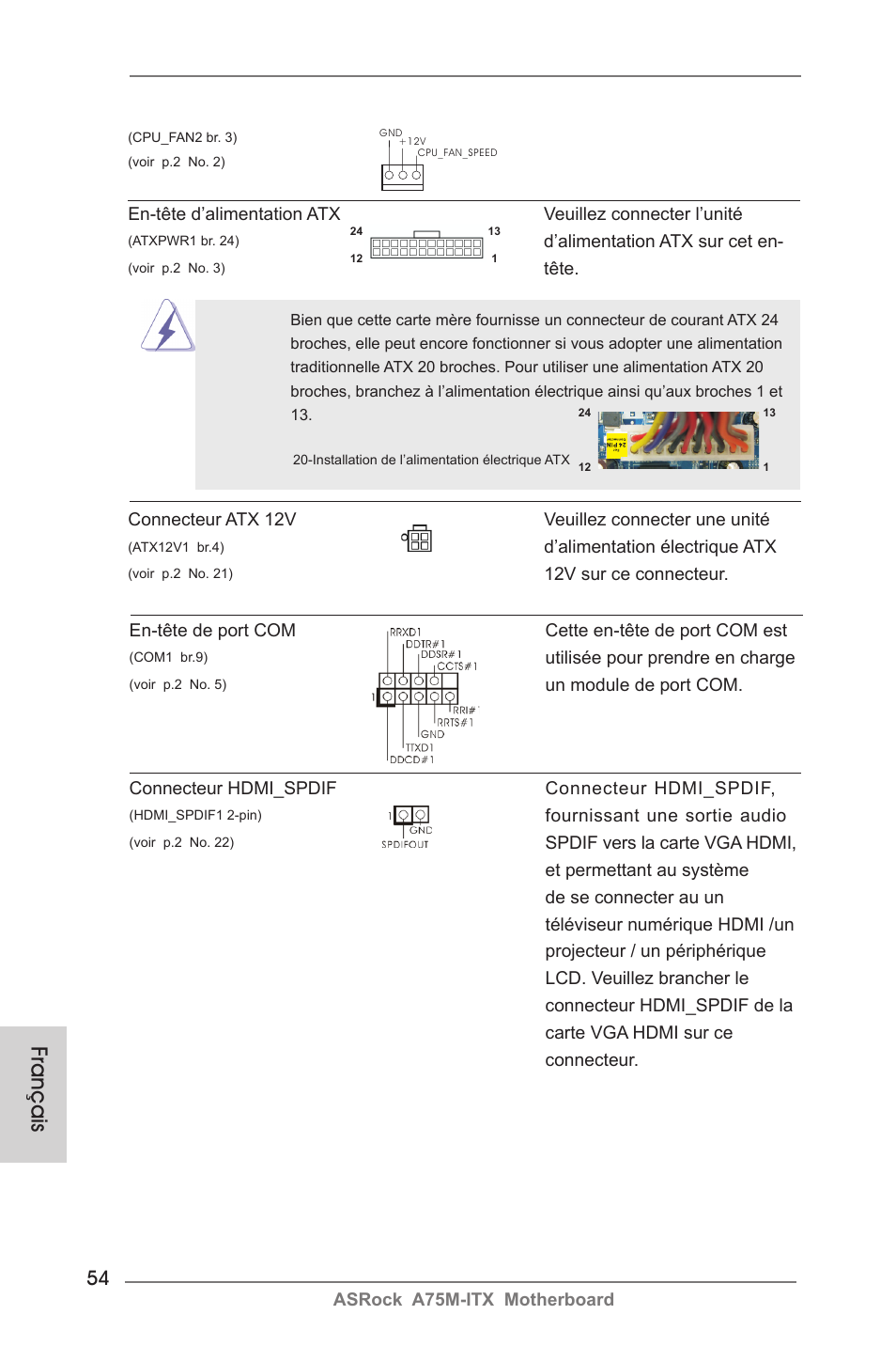 Français | ASRock A75M-ITX User Manual | Page 54 / 157