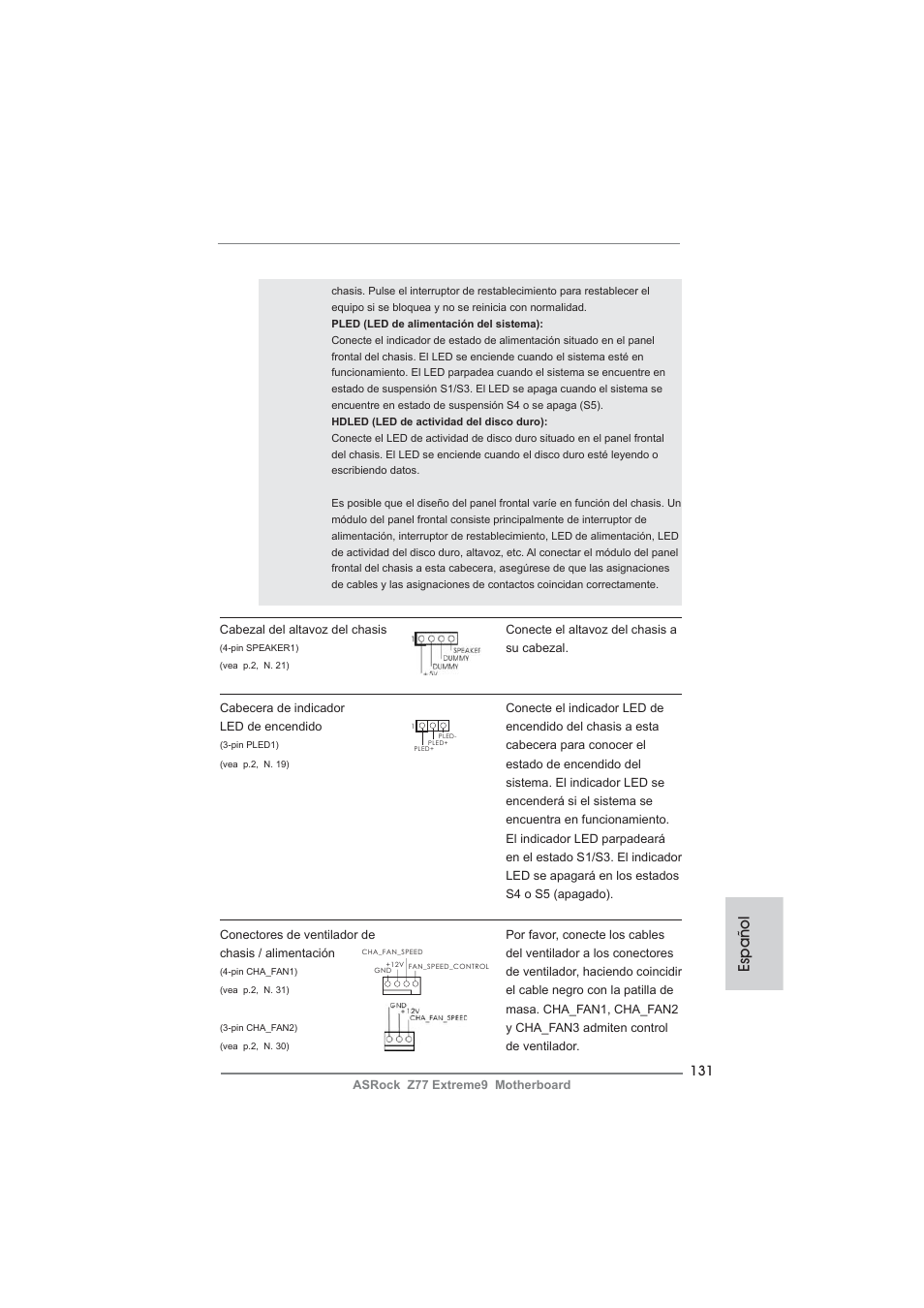 Español | ASRock Z77 Extreme9 User Manual | Page 131 / 248