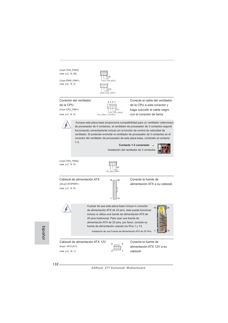 Español | ASRock Z77 Extreme9 User Manual | Page 132 / 248