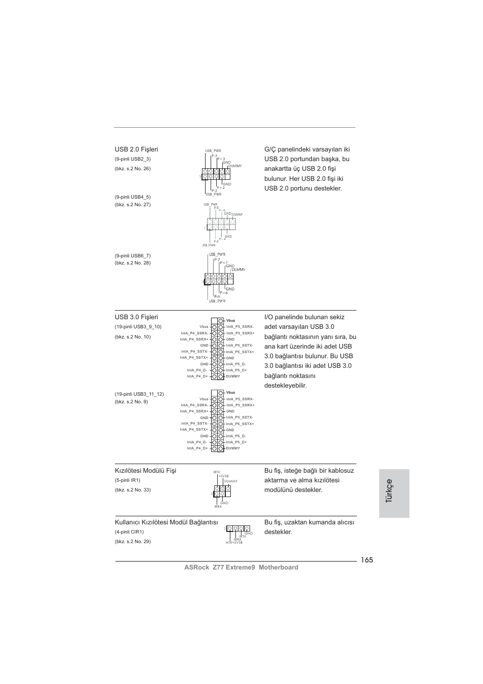 Türkçe | ASRock Z77 Extreme9 User Manual | Page 165 / 248