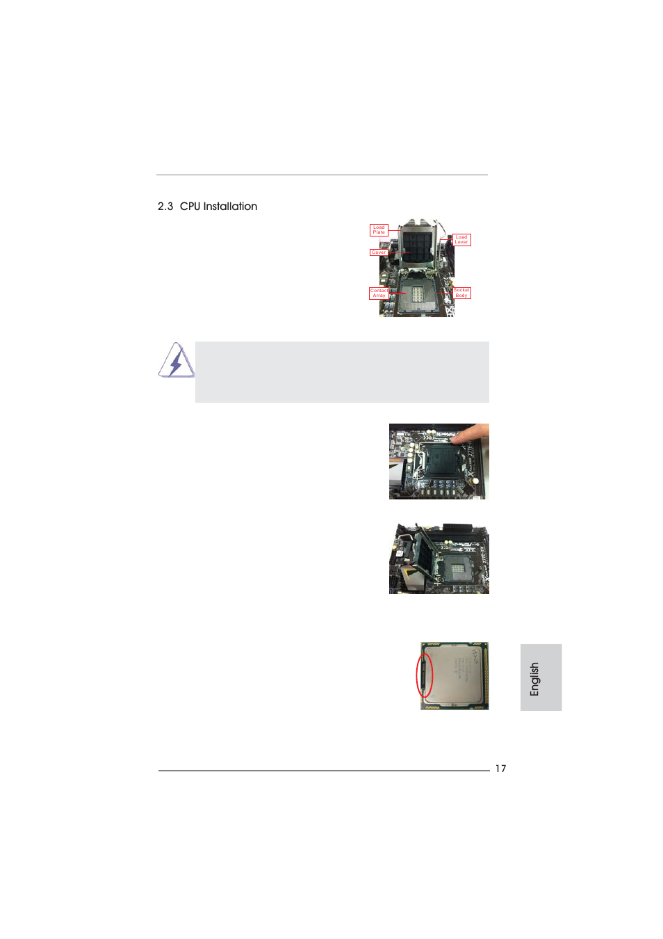 English, 3 cpu installation | ASRock Z77 Extreme9 User Manual | Page 17 / 248