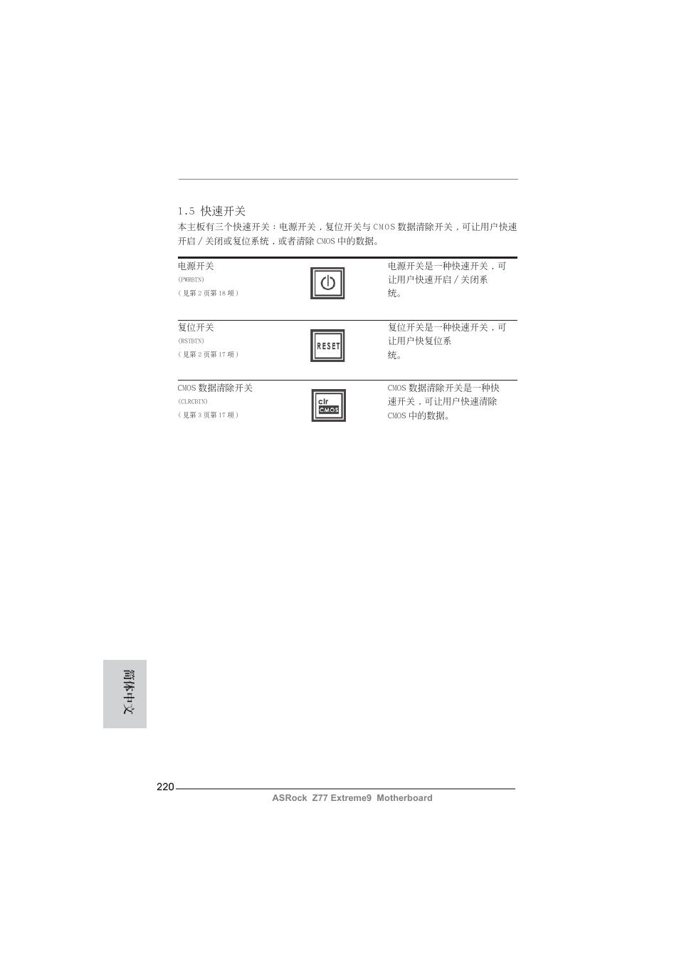 簡體中文 1.5 快速開關 | ASRock Z77 Extreme9 User Manual | Page 220 / 248