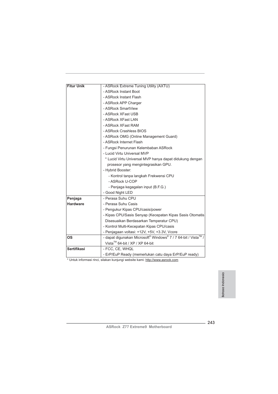 ASRock Z77 Extreme9 User Manual | Page 243 / 248