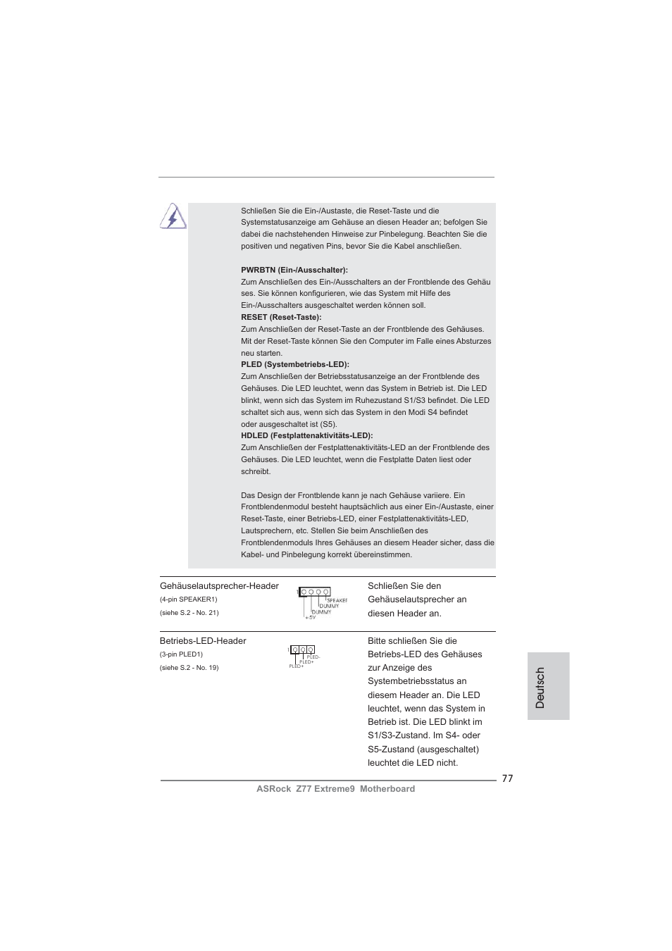 Deutsch | ASRock Z77 Extreme9 User Manual | Page 77 / 248