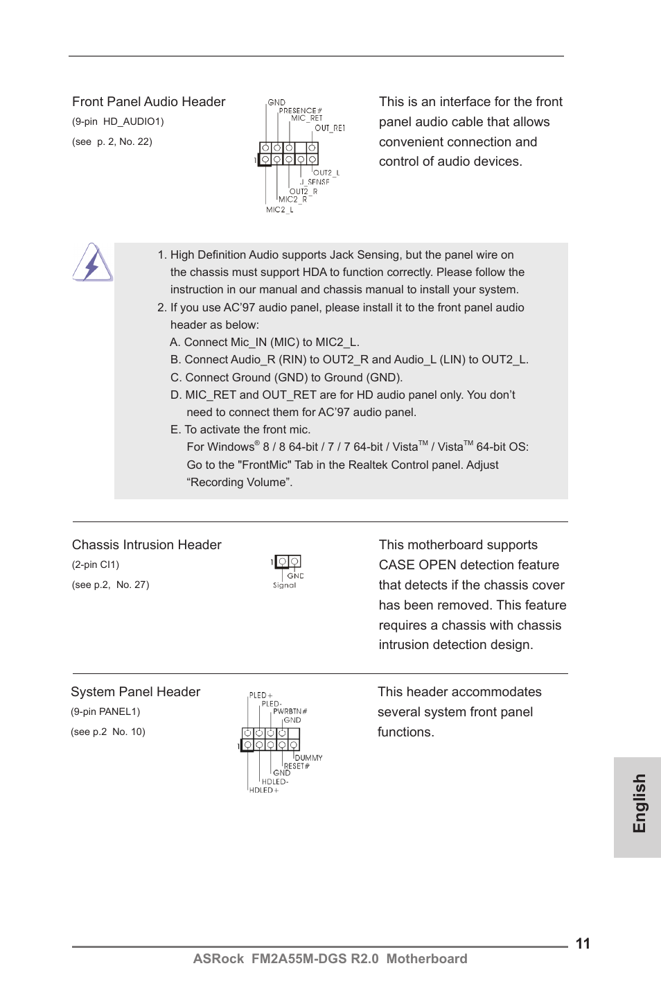 English | ASRock FM2A55M-DGS R2.0 User Manual | Page 11 / 56