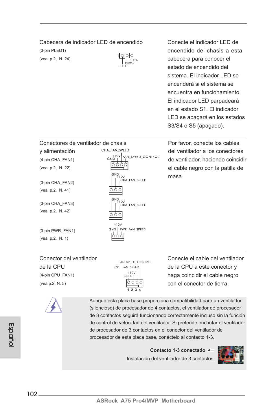 Español | ASRock A75 Pro4__MVP User Manual | Page 102 / 200