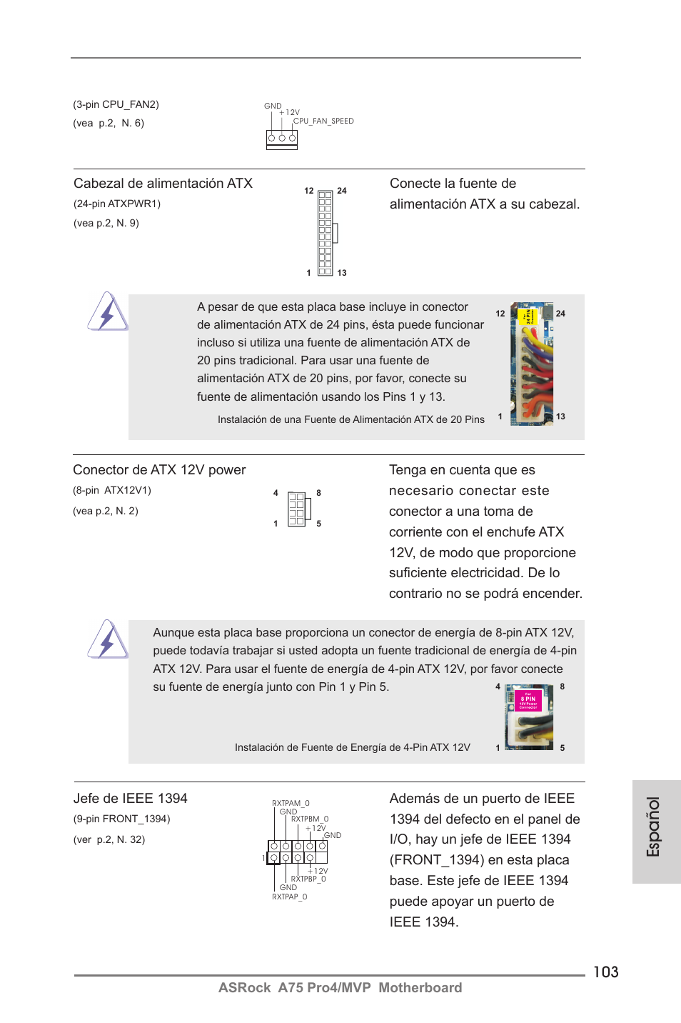 Español | ASRock A75 Pro4__MVP User Manual | Page 103 / 200