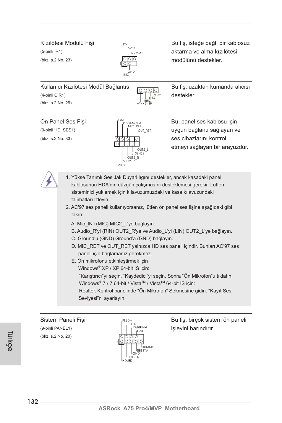 Türkçe | ASRock A75 Pro4__MVP User Manual | Page 132 / 200