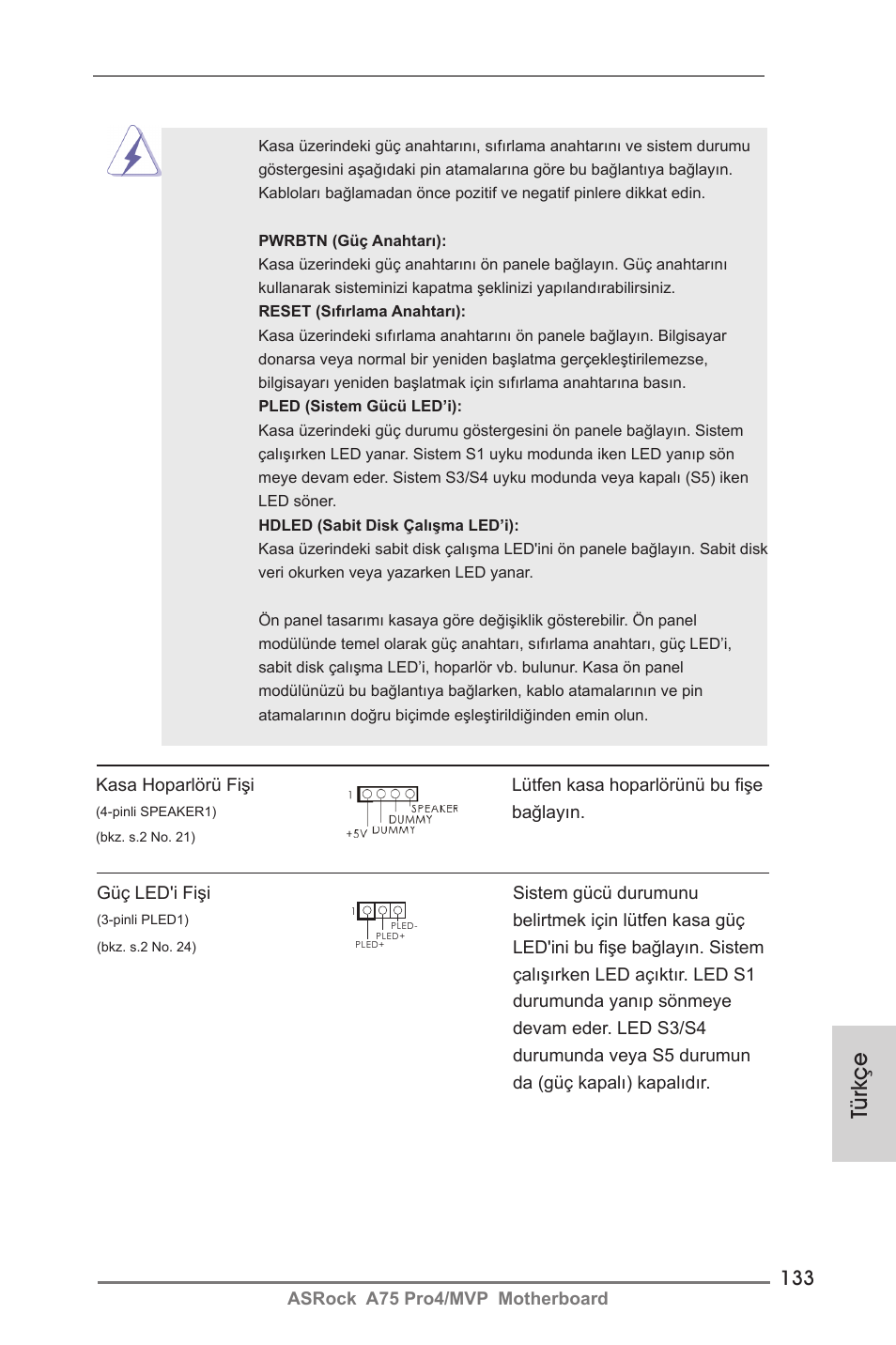Türkçe | ASRock A75 Pro4__MVP User Manual | Page 133 / 200