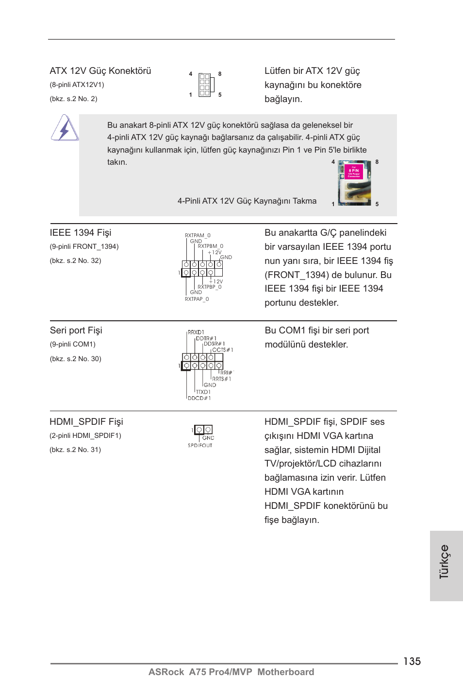 Türkçe | ASRock A75 Pro4__MVP User Manual | Page 135 / 200