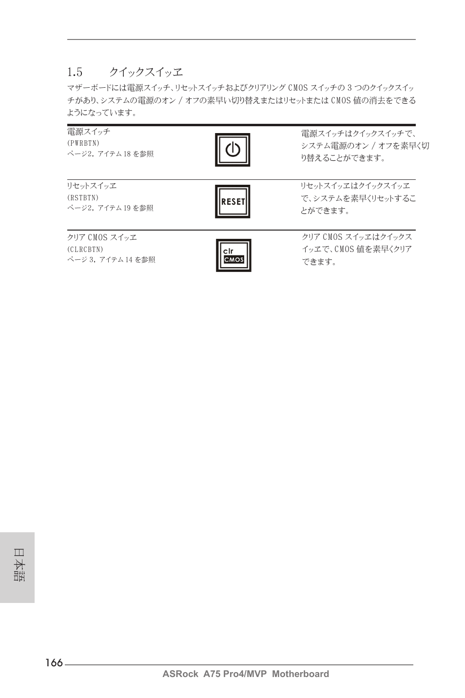 5 クイックスイッヱ | ASRock A75 Pro4__MVP User Manual | Page 166 / 200