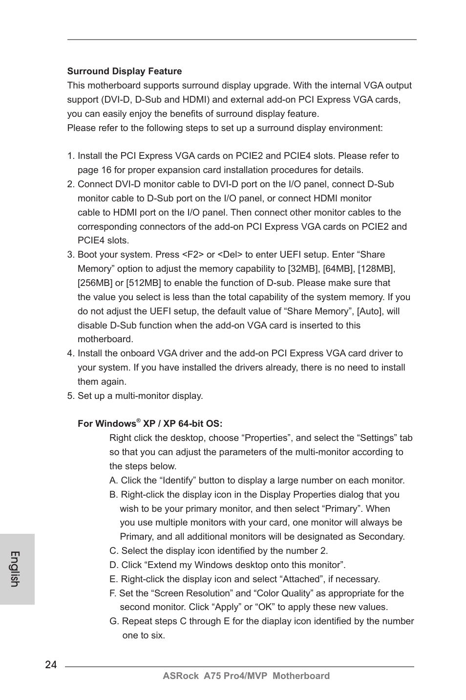 English | ASRock A75 Pro4__MVP User Manual | Page 24 / 200