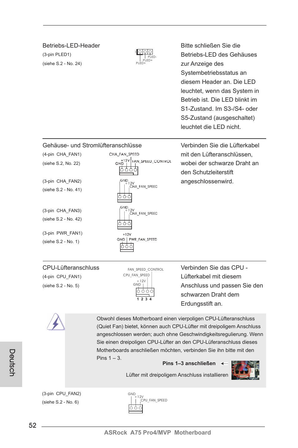 Deutsch | ASRock A75 Pro4__MVP User Manual | Page 52 / 200