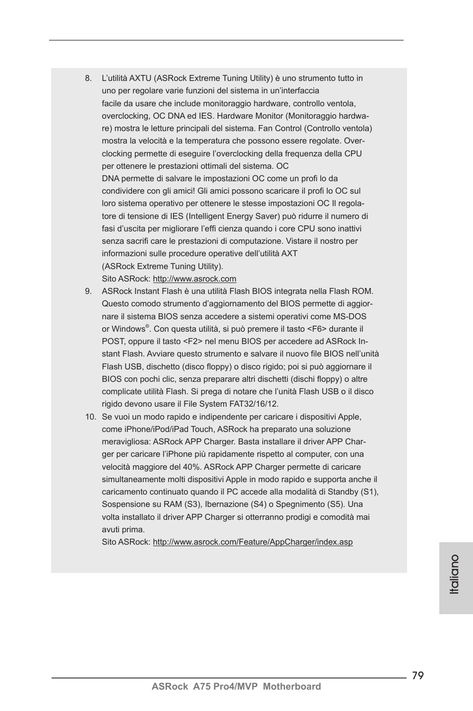Italiano | ASRock A75 Pro4__MVP User Manual | Page 79 / 200