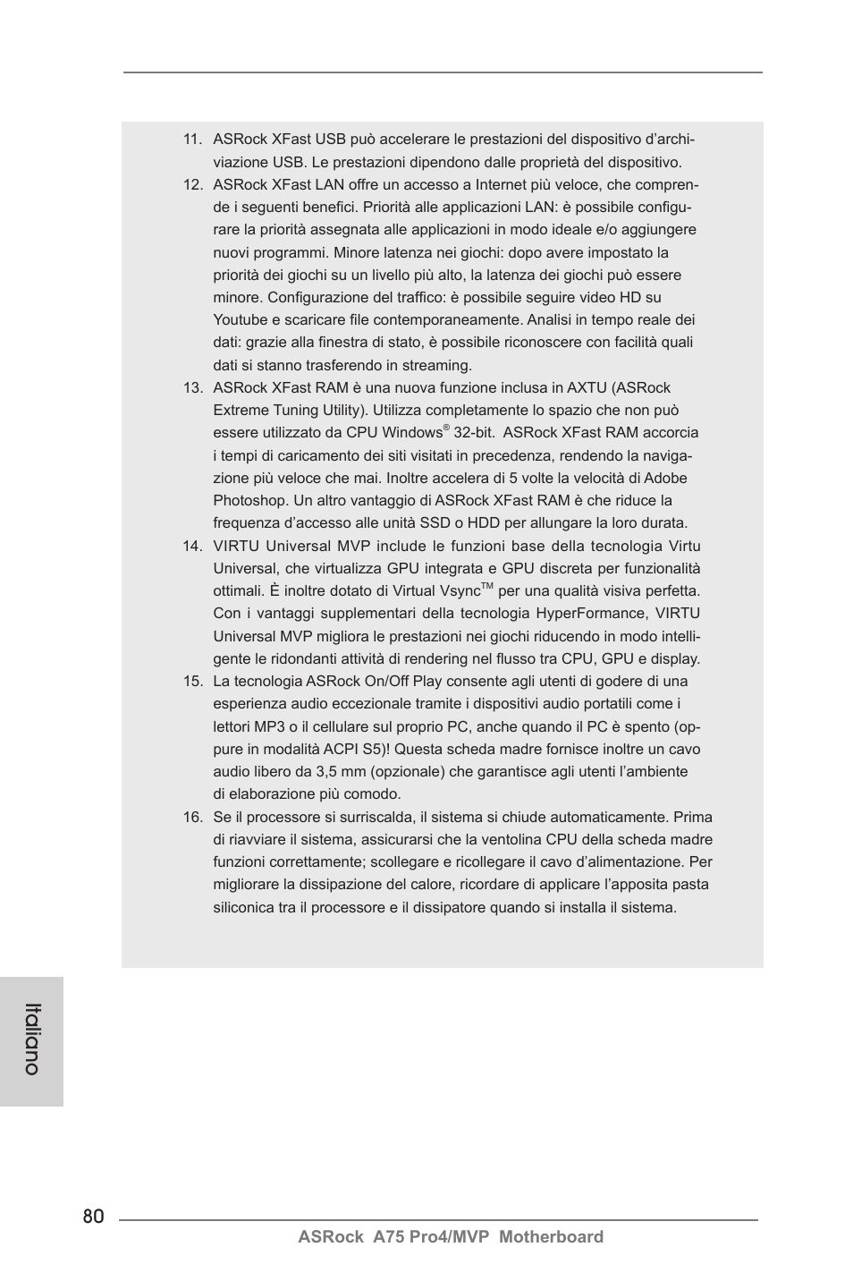 Italiano | ASRock A75 Pro4__MVP User Manual | Page 80 / 200