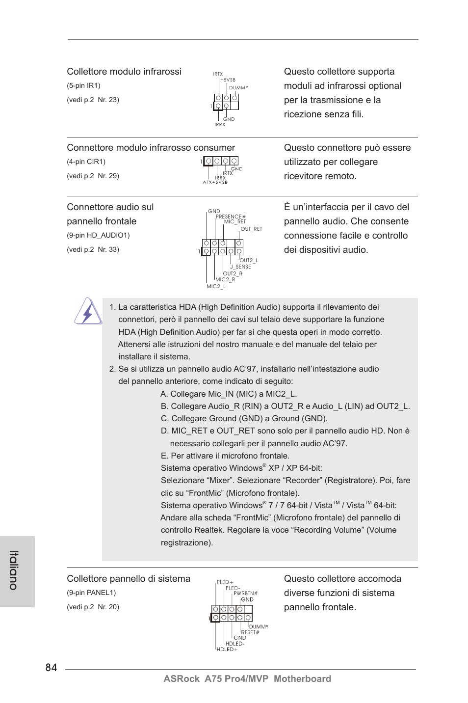 Italiano | ASRock A75 Pro4__MVP User Manual | Page 84 / 200