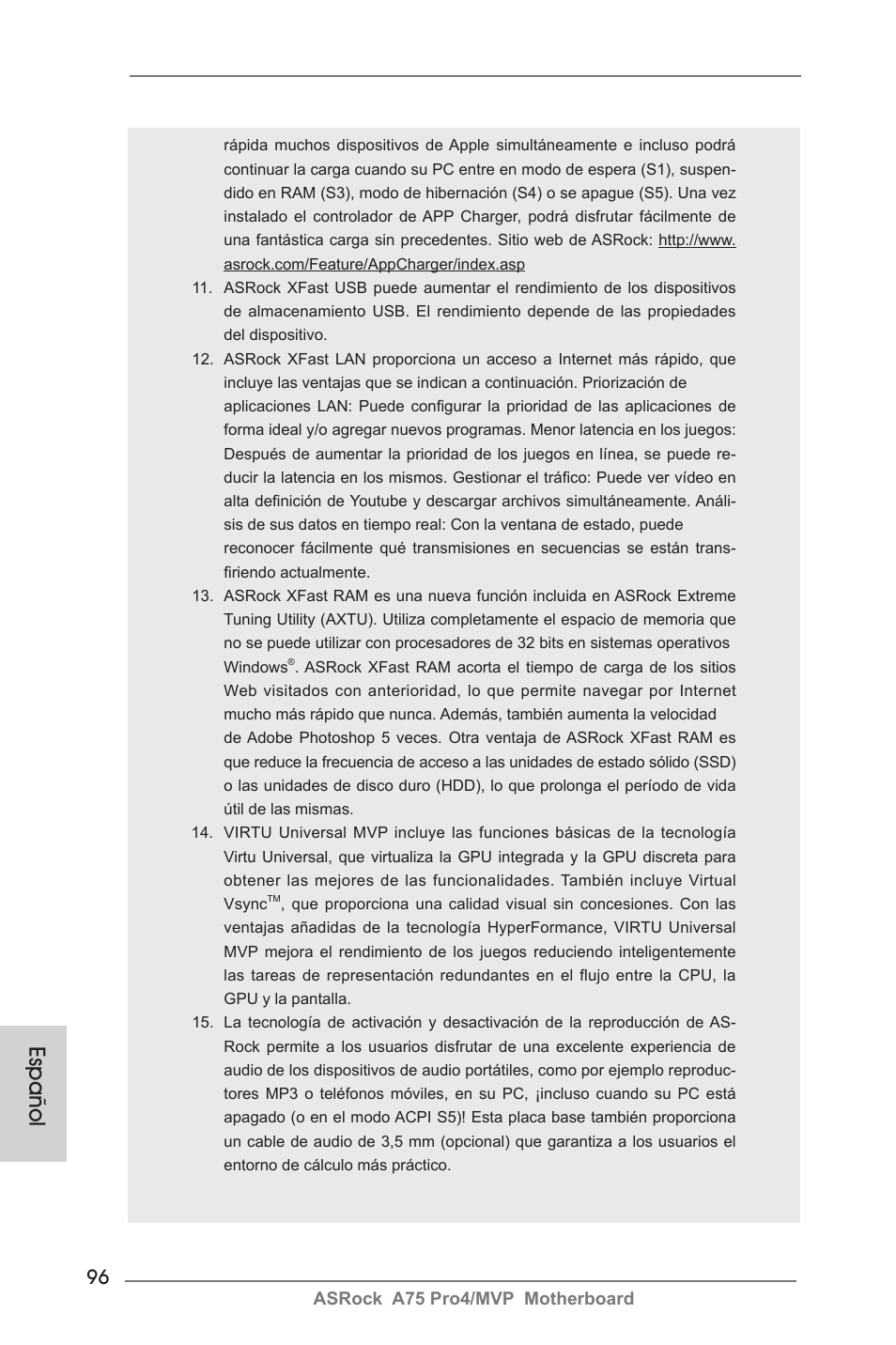 Español | ASRock A75 Pro4__MVP User Manual | Page 96 / 200