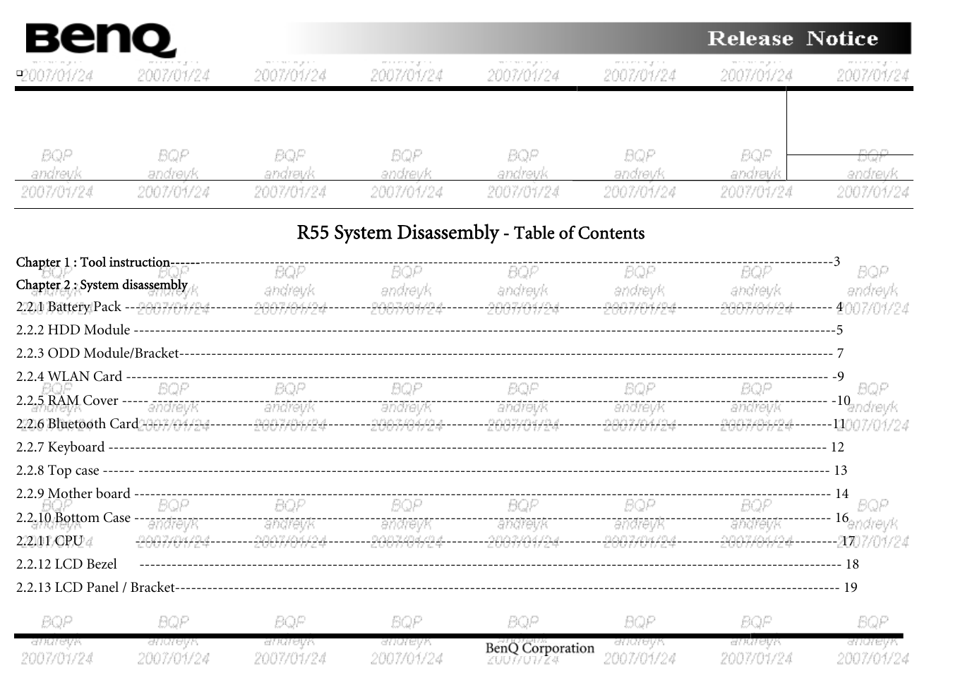BenQ Joybook R55 User Manual | 32 pages