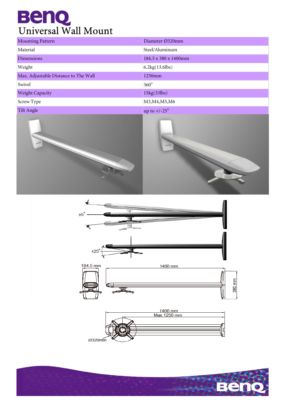 BenQ BenQ0.6 Wall Mount User Manual | 1 page