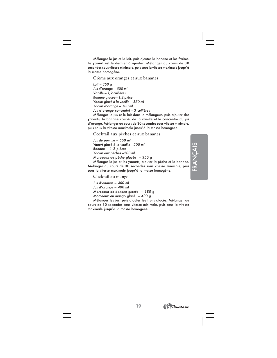 Français | Binatone NB-7703 User Manual | Page 19 / 42
