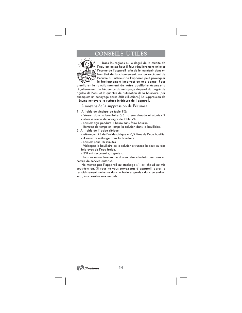 Conseils utiles | Binatone MEJ-1791 User Manual | Page 14 / 28