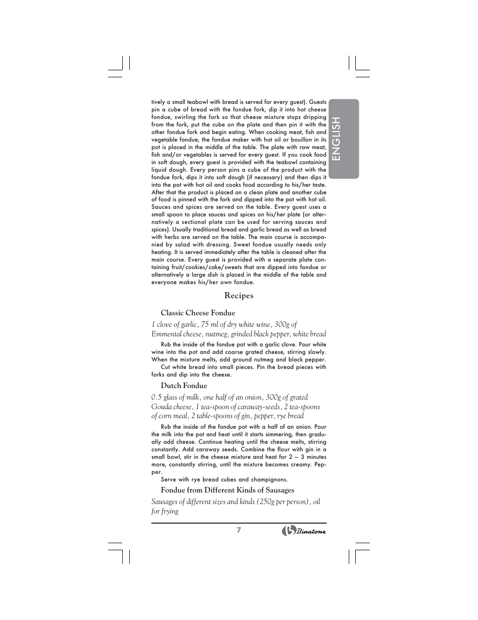 English | Binatone FM-4400 User Manual | Page 7 / 36