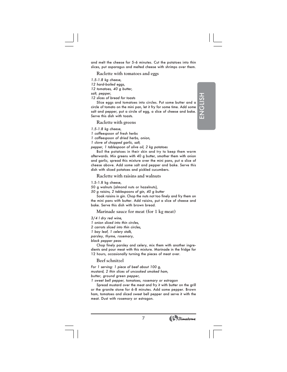 English | Binatone GR-7905 User Manual | Page 7 / 32