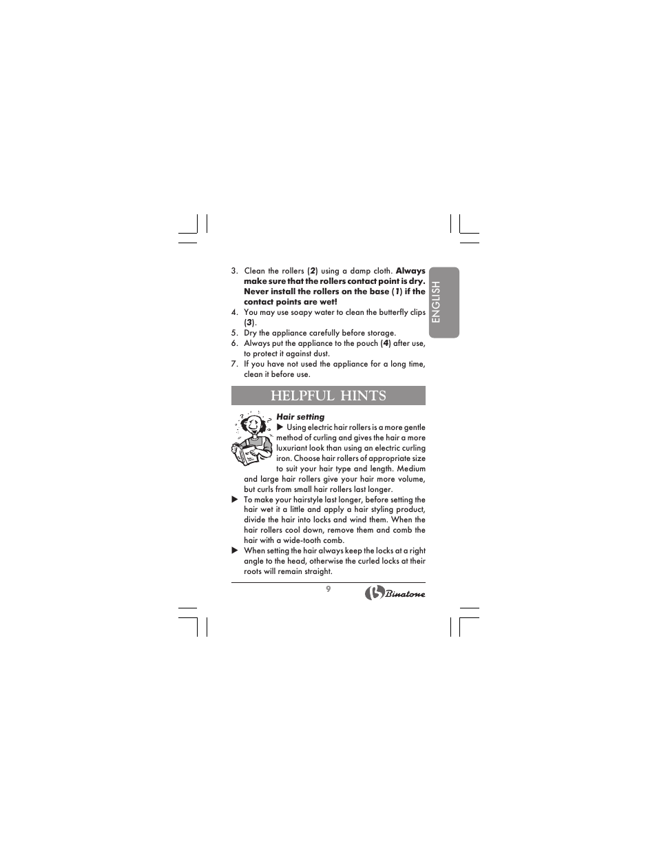 Helpful hints | Binatone HR-09 User Manual | Page 9 / 48