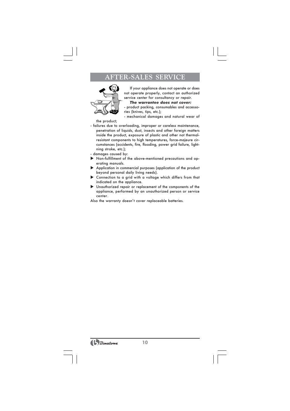 After-sales service | Binatone BS-8045 User Manual | Page 10 / 36