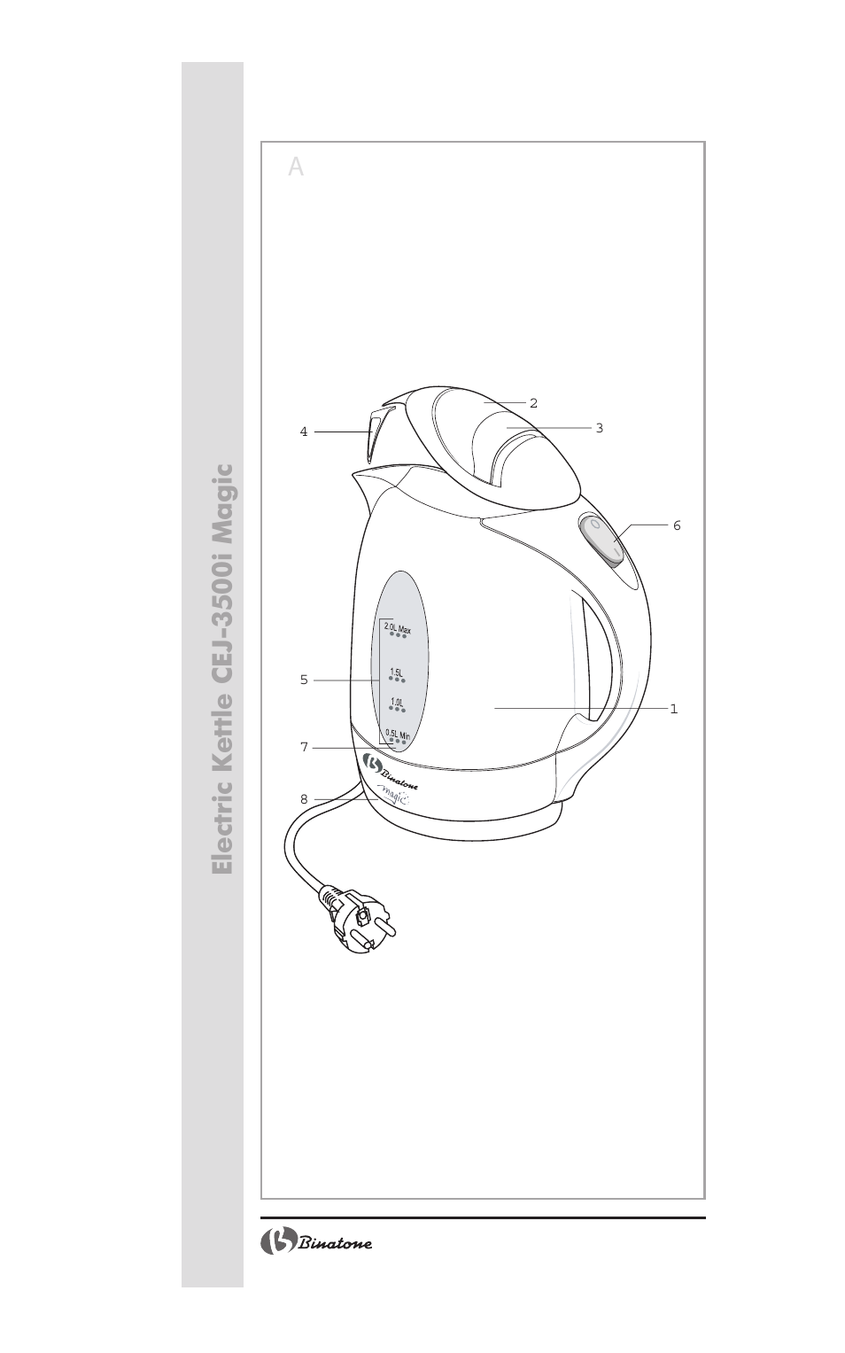 El ec tri c k ettl e cej3500i magi c a | Binatone CEJ-3500i User Manual | Page 2 / 30