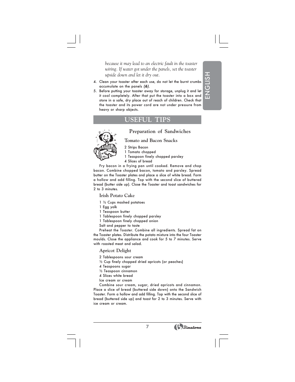 English, Useful tips | Binatone ST-555 User Manual | Page 7 / 28