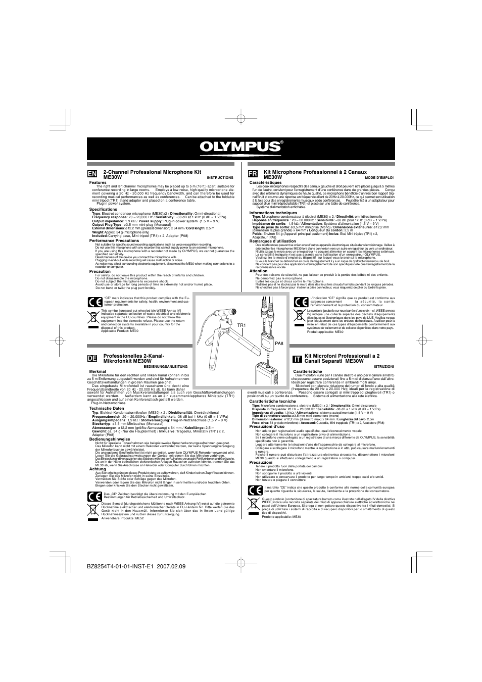 Olympus ME30W User Manual | 2 pages