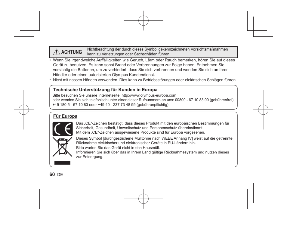 Achtung | Olympus FL-600R User Manual | Page 58 / 186