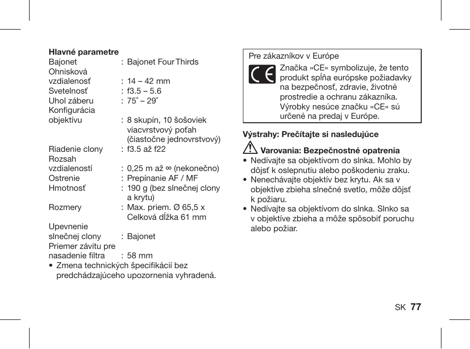 Olympus ZUIKO DIGITAL ED 14-42mm 1:3.5-5.6 User Manual | Page 75 / 86