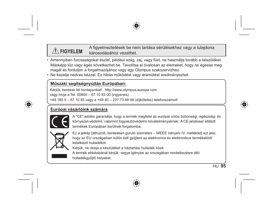 Figyelem | Olympus FL-300R User Manual | Page 93 / 162