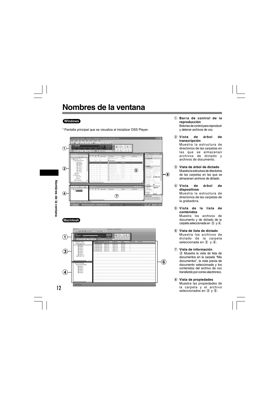 Nombres de la ventana | Olympus AS-5000 User Manual | Page 38 / 81