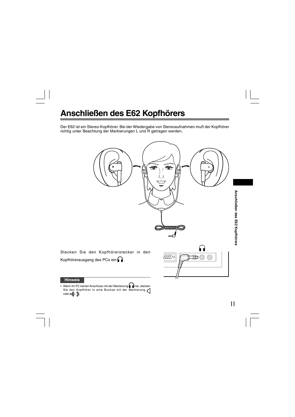 Anschließen des e62 kopfhörers | Olympus AS-5000 User Manual | Page 50 / 81