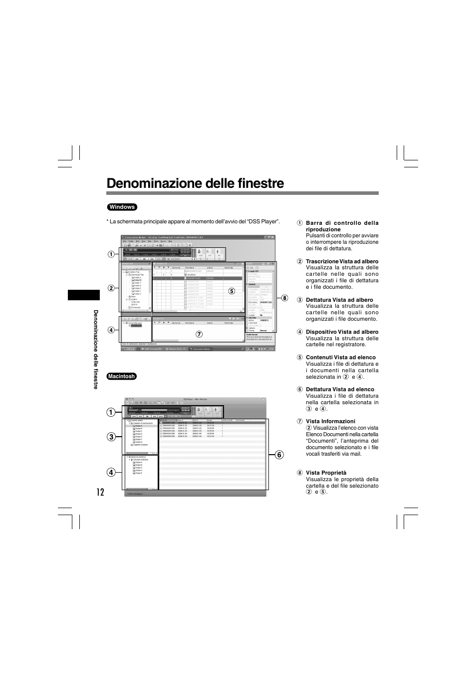 Denominazione delle finestre | Olympus AS-5000 User Manual | Page 64 / 81