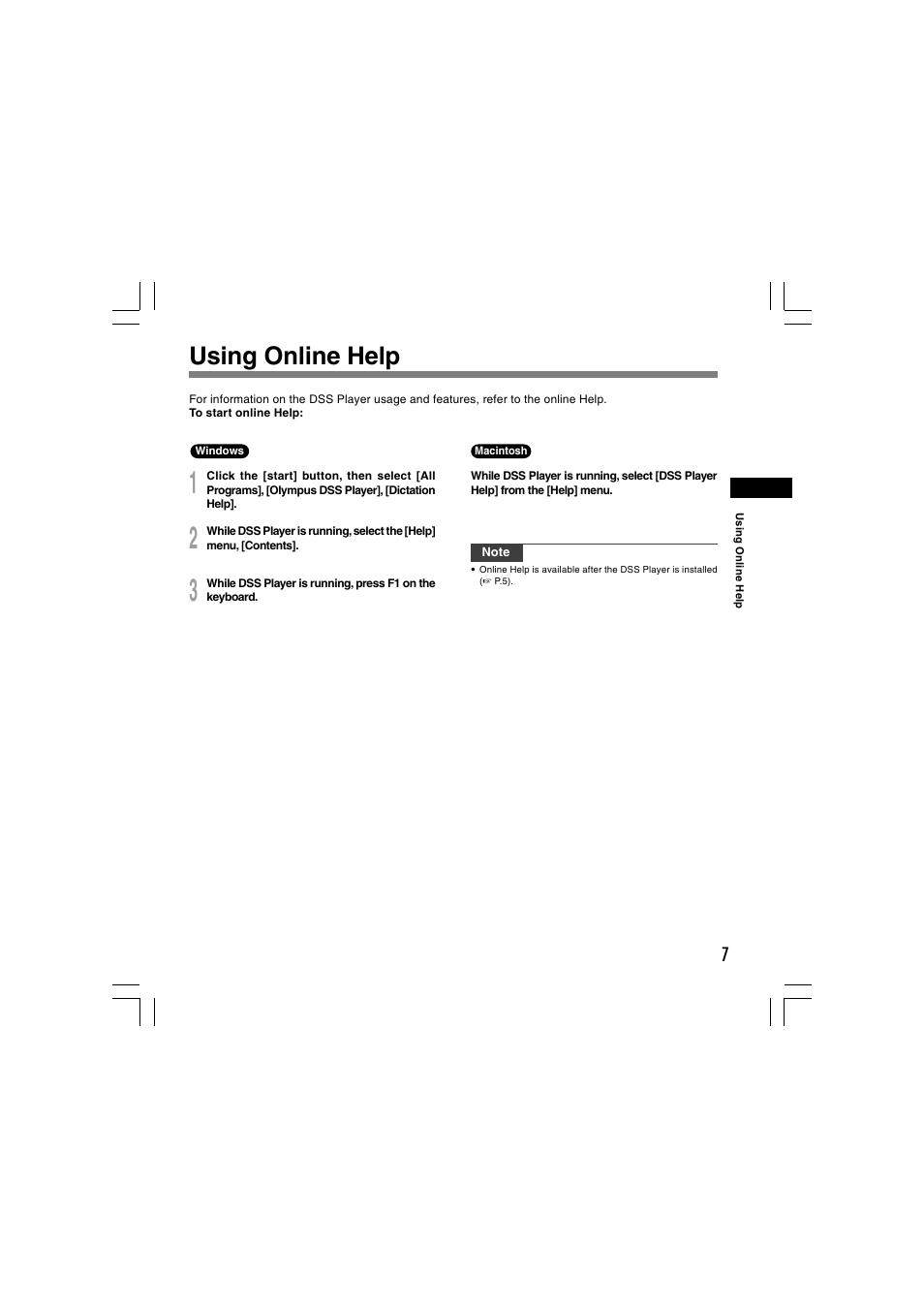 Using online help | Olympus AS-5000 User Manual | Page 7 / 81
