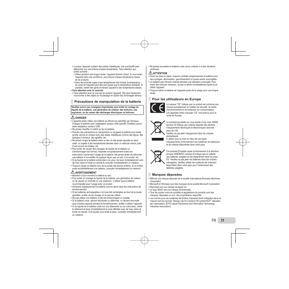 11 fr | Olympus VR-325 User Manual | Page 11 / 148