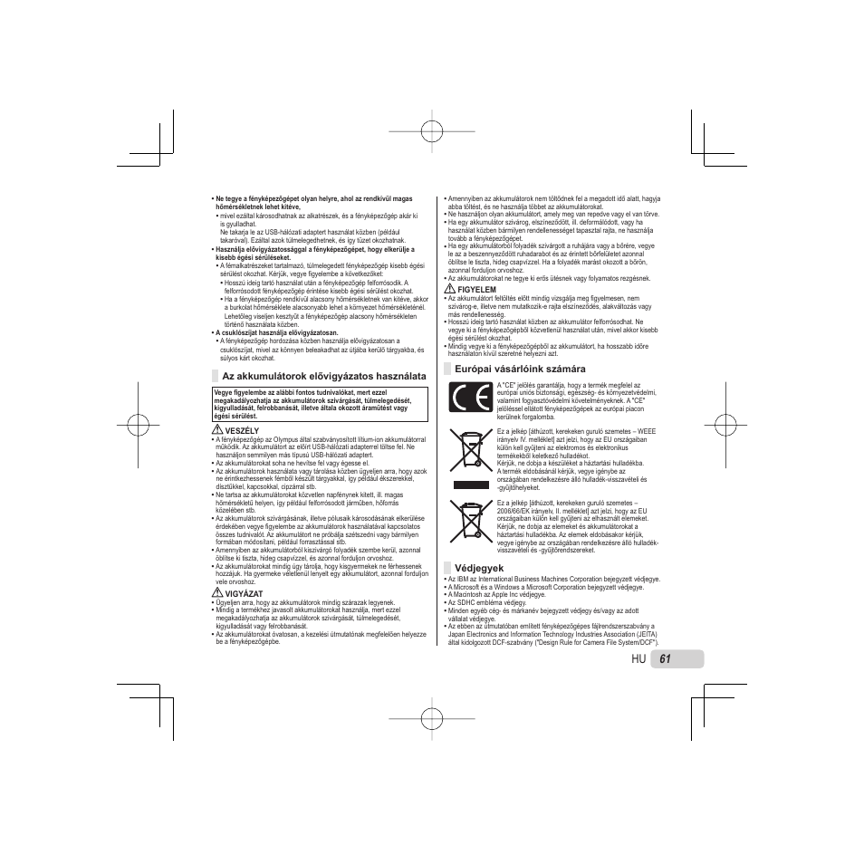 61 hu | Olympus VR-325 User Manual | Page 61 / 148