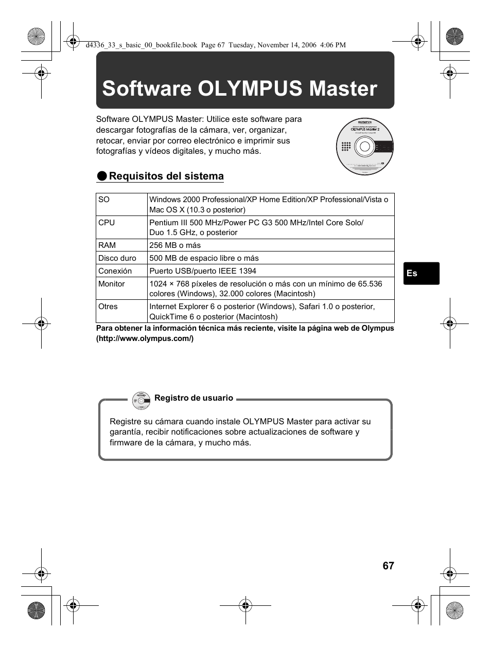 Software olympus master | Olympus FE-240 User Manual | Page 67 / 100