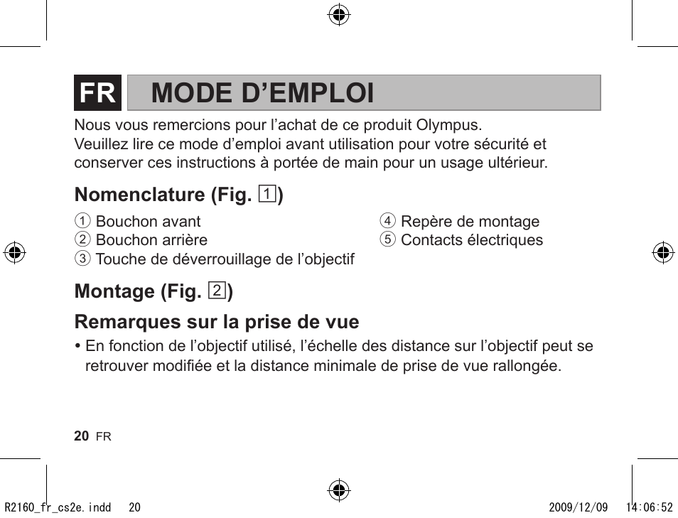 R2160_fr_cs2e.pdf, Mode d’emploi | Olympus MMF-2 User Manual | Page 18 / 66