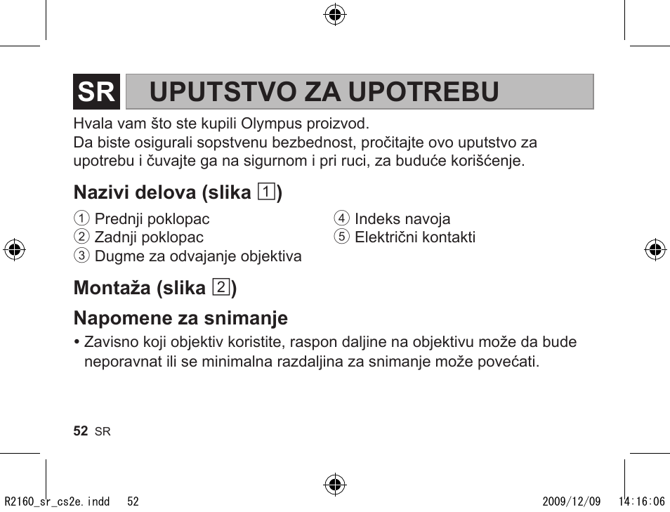 R2160_sr_cs2e.pdf, Uputstvo za upotrebu | Olympus MMF-2 User Manual | Page 50 / 66