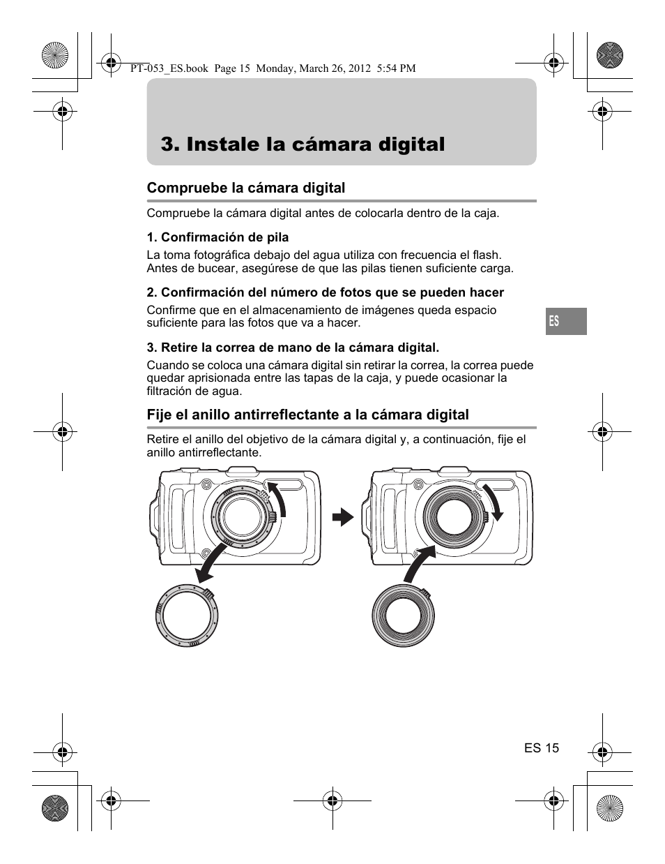Instale la cámara digital | Olympus PT-053 User Manual | Page 135 / 211