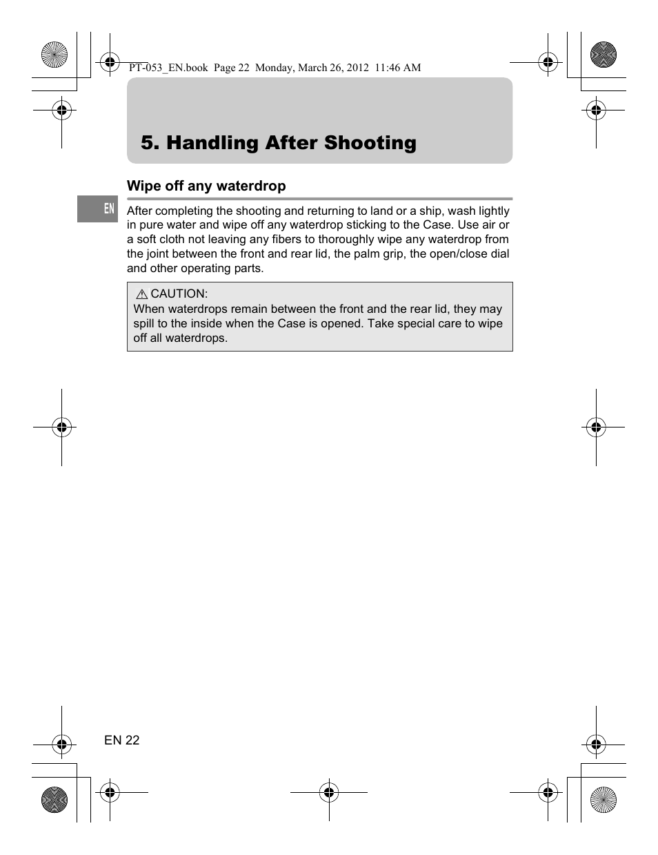 Handling after shooting | Olympus PT-053 User Manual | Page 52 / 211