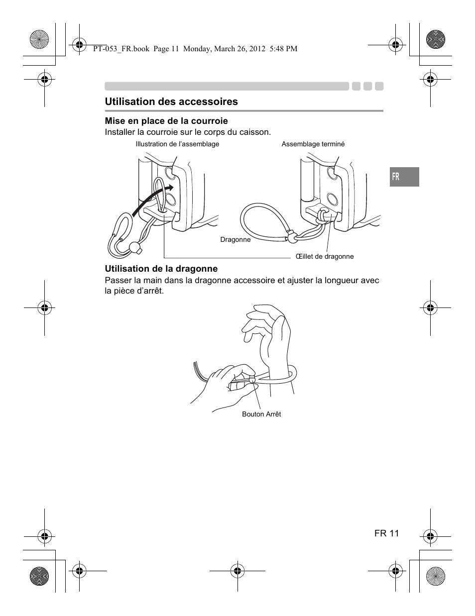 Utilisation des accessoires | Olympus PT-053 User Manual | Page 71 / 211