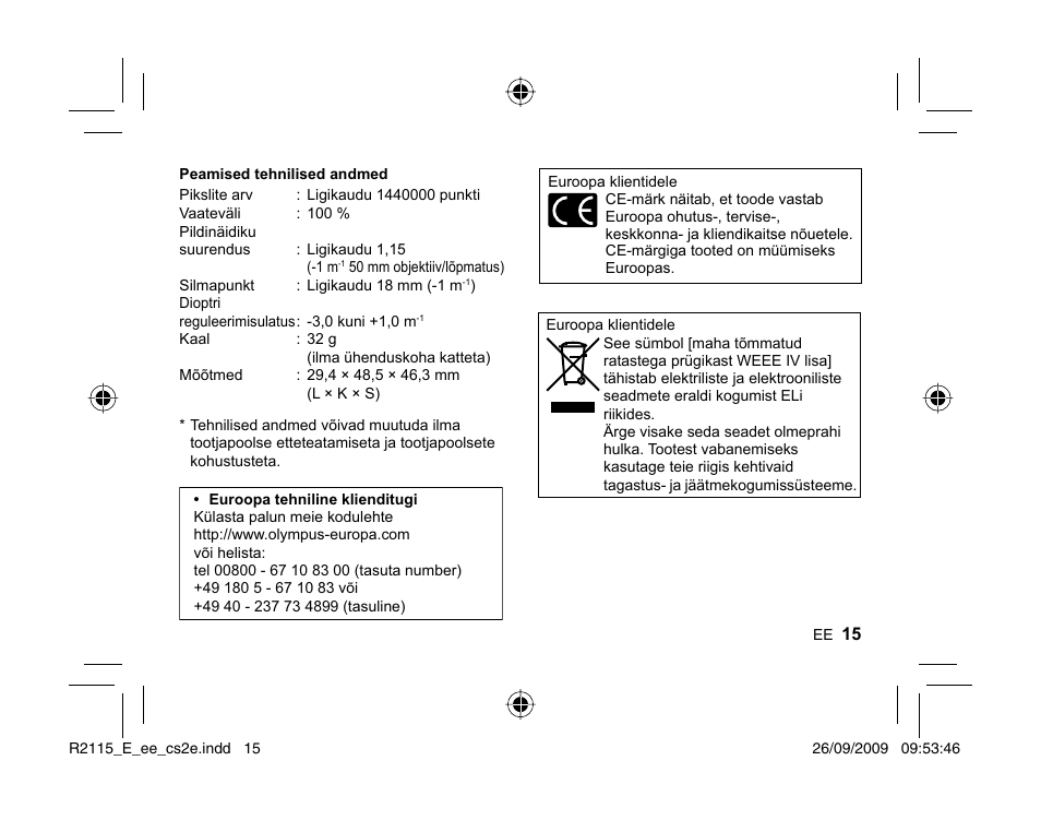 Olympus VF-2 User Manual | Page 13 / 66