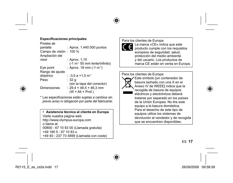 Olympus VF-2 User Manual | Page 15 / 66